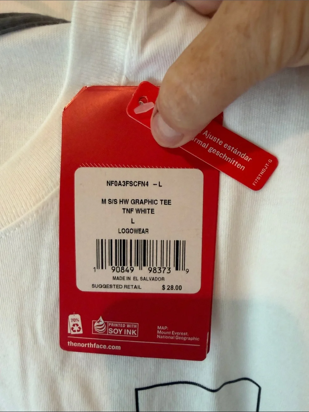 The North Face Men’s White Crew Neck Logo Tee